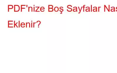 PDF'nize Boş Sayfalar Nasıl Eklenir?