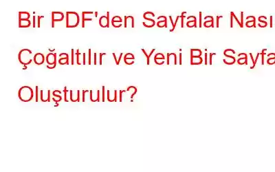 Bir PDF'den Sayfalar Nasıl Çoğaltılır ve Yeni Bir Sayfa Oluşturulur?