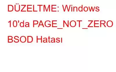 DÜZELTME: Windows 10'da PAGE_NOT_ZERO BSOD Hatası