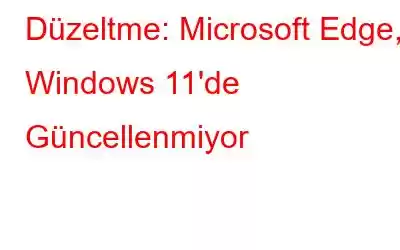 Düzeltme: Microsoft Edge, Windows 11'de Güncellenmiyor