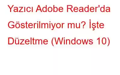 Yazıcı Adobe Reader'da Gösterilmiyor mu? İşte Düzeltme (Windows 10)