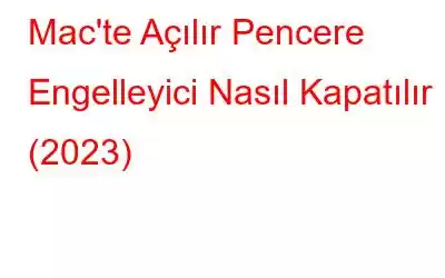 Mac'te Açılır Pencere Engelleyici Nasıl Kapatılır (2023)