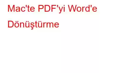 Mac'te PDF'yi Word'e Dönüştürme