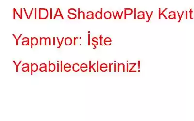 NVIDIA ShadowPlay Kayıt Yapmıyor: İşte Yapabilecekleriniz!