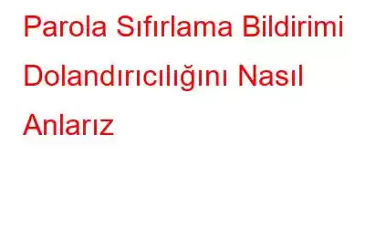 Parola Sıfırlama Bildirimi Dolandırıcılığını Nasıl Anlarız