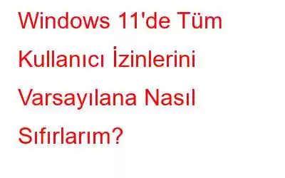 Windows 11'de Tüm Kullanıcı İzinlerini Varsayılana Nasıl Sıfırlarım?