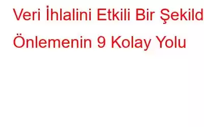 Veri İhlalini Etkili Bir Şekilde Önlemenin 9 Kolay Yolu