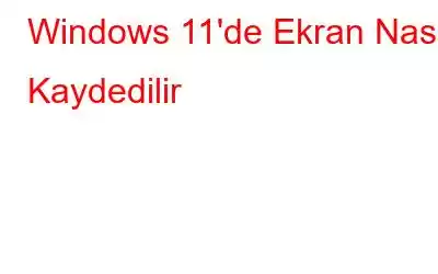 Windows 11'de Ekran Nasıl Kaydedilir