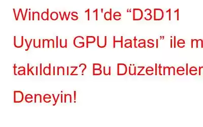 Windows 11'de “D3D11 Uyumlu GPU Hatası” ile mi takıldınız? Bu Düzeltmeleri Deneyin!