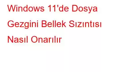 Windows 11'de Dosya Gezgini Bellek Sızıntısı Nasıl Onarılır