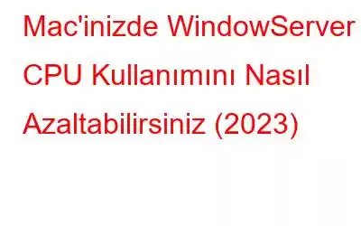 Mac'inizde WindowServer CPU Kullanımını Nasıl Azaltabilirsiniz (2023)