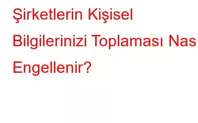 Şirketlerin Kişisel Bilgilerinizi Toplaması Nasıl Engellenir?