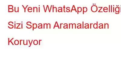 Bu Yeni WhatsApp Özelliği Sizi Spam Aramalardan Koruyor