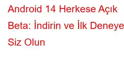 Android 14 Herkese Açık Beta: İndirin ve İlk Deneyen Siz Olun