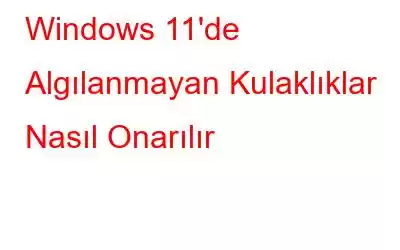 Windows 11'de Algılanmayan Kulaklıklar Nasıl Onarılır