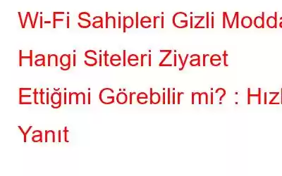 Wi-Fi Sahipleri Gizli Modda Hangi Siteleri Ziyaret Ettiğimi Görebilir mi? : Hızlı Yanıt