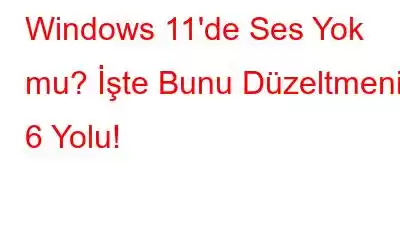 Windows 11'de Ses Yok mu? İşte Bunu Düzeltmenin 6 Yolu!