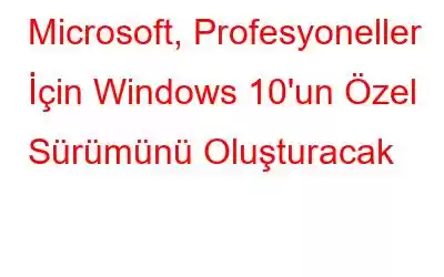 Microsoft, Profesyoneller İçin Windows 10'un Özel Sürümünü Oluşturacak