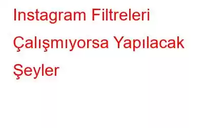 Instagram Filtreleri Çalışmıyorsa Yapılacak Şeyler