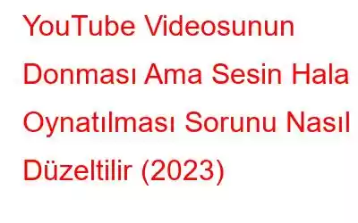 YouTube Videosunun Donması Ama Sesin Hala Oynatılması Sorunu Nasıl Düzeltilir (2023)