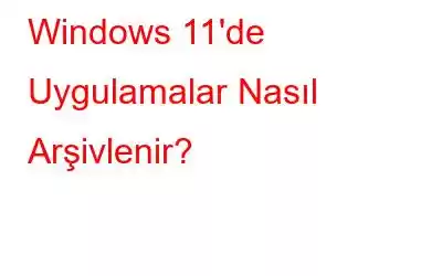 Windows 11'de Uygulamalar Nasıl Arşivlenir?