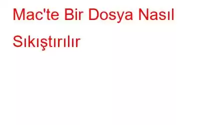 Mac'te Bir Dosya Nasıl Sıkıştırılır