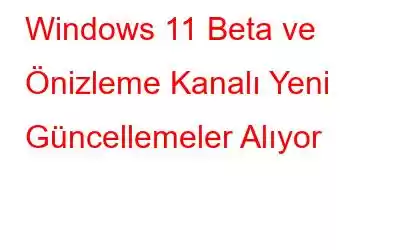 Windows 11 Beta ve Önizleme Kanalı Yeni Güncellemeler Alıyor