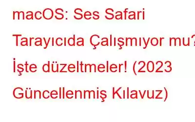 macOS: Ses Safari Tarayıcıda Çalışmıyor mu? İşte düzeltmeler! (2023 Güncellenmiş Kılavuz)