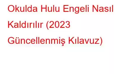 Okulda Hulu Engeli Nasıl Kaldırılır (2023 Güncellenmiş Kılavuz)