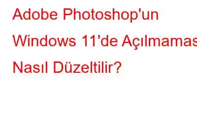 Adobe Photoshop'un Windows 11'de Açılmaması Nasıl Düzeltilir?