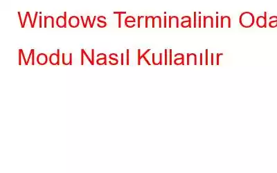 Windows Terminalinin Odak Modu Nasıl Kullanılır