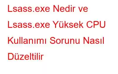 Lsass.exe Nedir ve Lsass.exe Yüksek CPU Kullanımı Sorunu Nasıl Düzeltilir