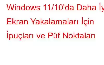 Windows 11/10'da Daha İyi Ekran Yakalamaları İçin İpuçları ve Püf Noktaları