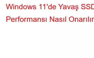 Windows 11'de Yavaş SSD Performansı Nasıl Onarılır