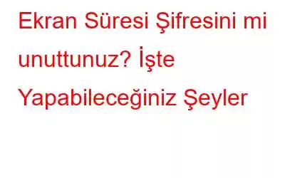 Ekran Süresi Şifresini mi unuttunuz? İşte Yapabileceğiniz Şeyler