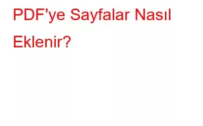 PDF'ye Sayfalar Nasıl Eklenir?