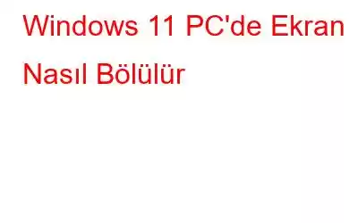 Windows 11 PC'de Ekran Nasıl Bölülür