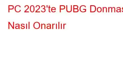 PC 2023'te PUBG Donması Nasıl Onarılır