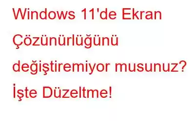 Windows 11'de Ekran Çözünürlüğünü değiştiremiyor musunuz? İşte Düzeltme!