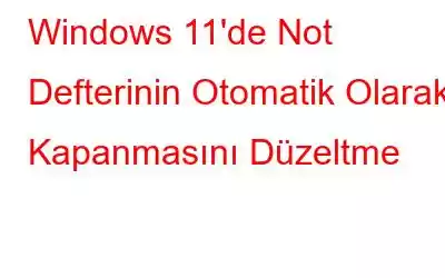 Windows 11'de Not Defterinin Otomatik Olarak Kapanmasını Düzeltme