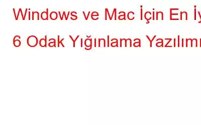 Windows ve Mac İçin En İyi 6 Odak Yığınlama Yazılımı