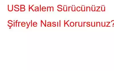 USB Kalem Sürücünüzü Şifreyle Nasıl Korursunuz?