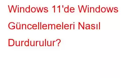 Windows 11'de Windows Güncellemeleri Nasıl Durdurulur?