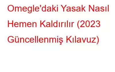 Omegle'daki Yasak Nasıl Hemen Kaldırılır (2023 Güncellenmiş Kılavuz)