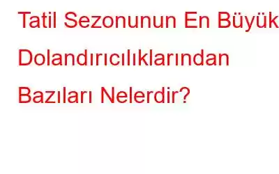 Tatil Sezonunun En Büyük Dolandırıcılıklarından Bazıları Nelerdir?