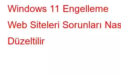 Windows 11 Engelleme Web Siteleri Sorunları Nasıl Düzeltilir