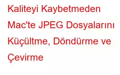 Kaliteyi Kaybetmeden Mac'te JPEG Dosyalarını Küçültme, Döndürme ve Çevirme