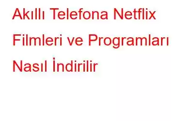 Akıllı Telefona Netflix Filmleri ve Programları Nasıl İndirilir