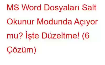 MS Word Dosyaları Salt Okunur Modunda Açıyor mu? İşte Düzeltme! (6 Çözüm)