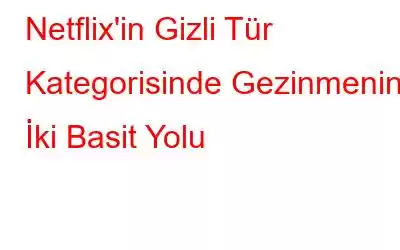 Netflix'in Gizli Tür Kategorisinde Gezinmenin İki Basit Yolu